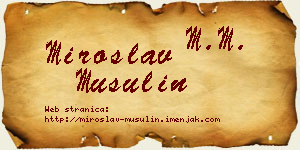 Miroslav Musulin vizit kartica